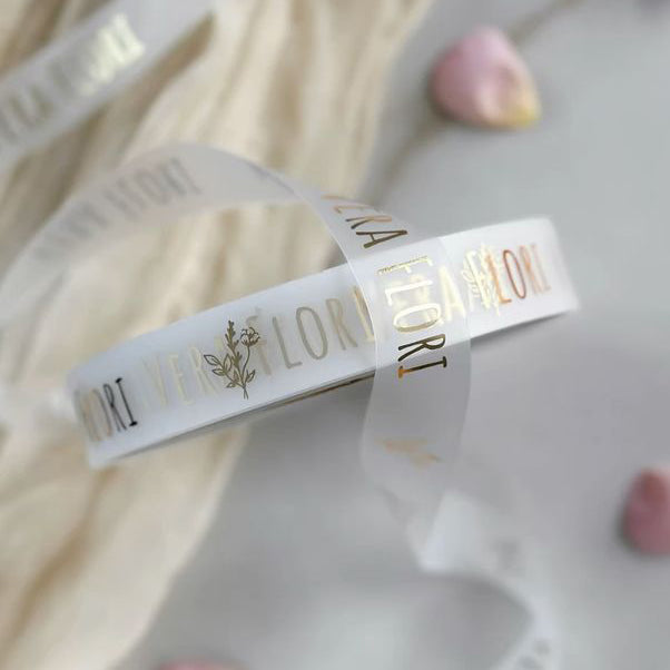 30-foot TPU floral bouquet decorative ribbon, personalized name ribbon, florist holiday decoration accessory.