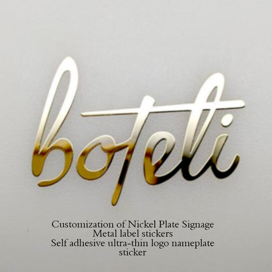 Metal-50Pcs Customized Nickel Plate Label Metal Label Self-adhesive Ultra-thin Logo Label Nickel Label Adhesive Sticker Customized