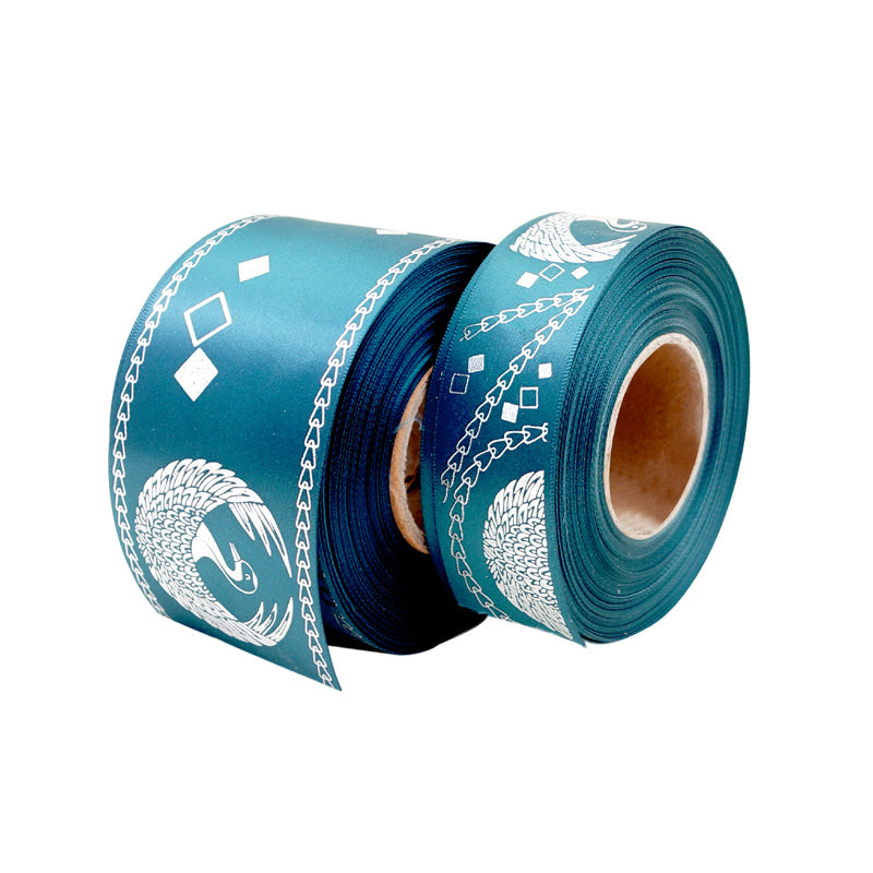 10mm-75mm Custom Print Shiny Metallic Festival Decoration Personalized Satin Ribbon Wedding Favors And Gifts Packaging 100 yard/lot