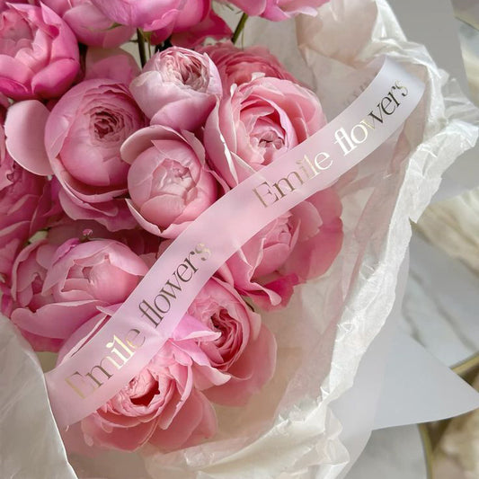 30-foot TPU floral bouquet decorative ribbon, personalized name ribbon, florist holiday decoration accessory.