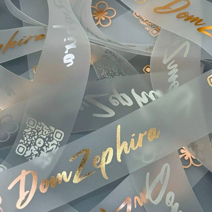 30-foot TPU floral bouquet decorative ribbon, personalized name ribbon, florist holiday decoration accessory.