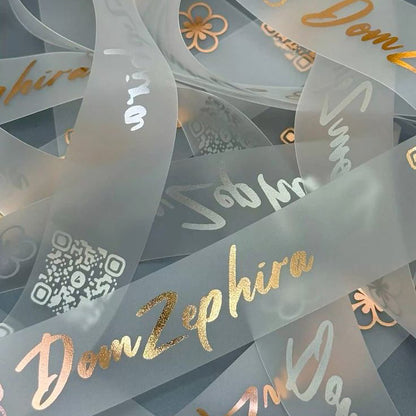 30-foot TPU floral bouquet decorative ribbon, personalized name ribbon, florist holiday decoration accessory.