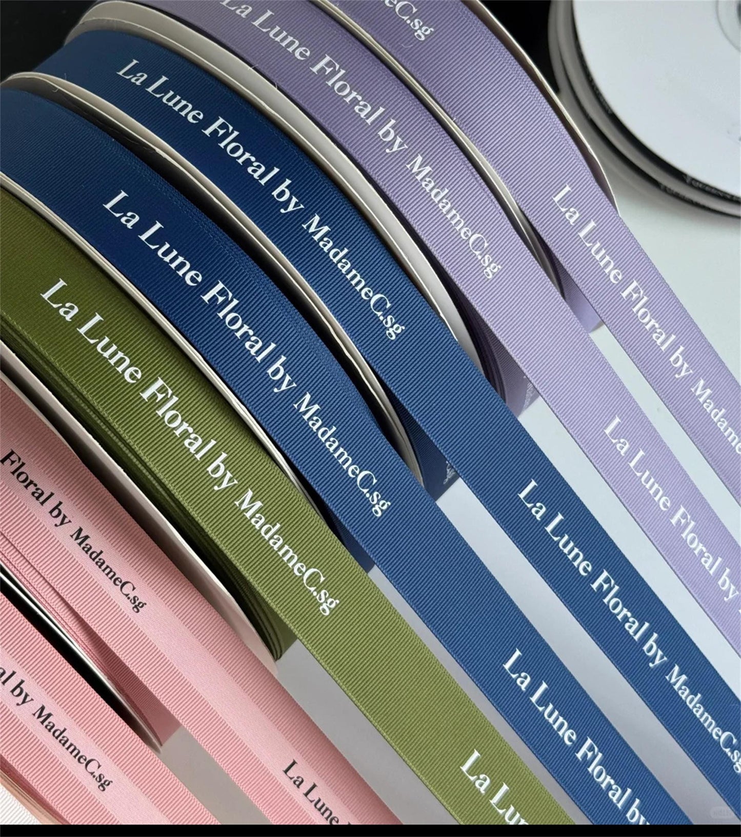 Custom Grosgrain Edge Satin ribbon 100 yards Spool Logo printed