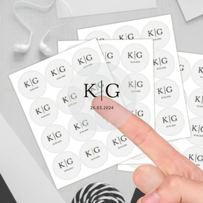 300pcs Personalized Baptism Stickers Round Transparent Gold Silver Foil Sticker Personalized Baptism Label Stickers