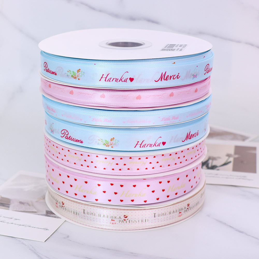 100Yards Satin Ribbons for Custom Logos, Business Custom Ribbon, Corporate Image Ribbon