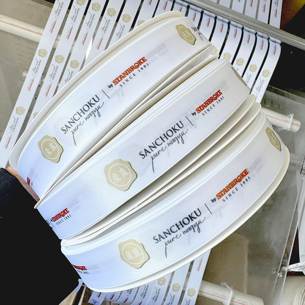 100Yards Satin Ribbons for Custom Logos, Business Custom Ribbon, Corporate Image Ribbon
