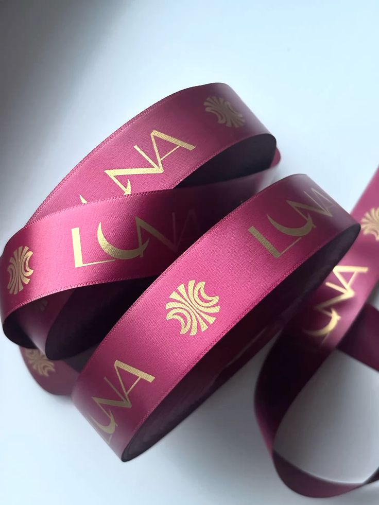 25mm wide colored satin ribbon for printing, 5 meters. Price includes shipping; customized content is included free of charge.
