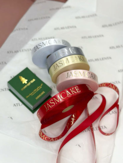 25mm wide colored satin ribbon for printing, 5 meters. Price includes shipping; customized content is included free of charge.