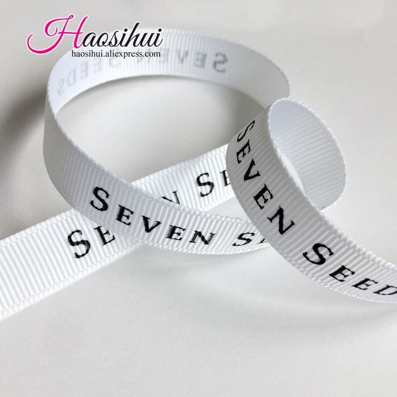 Free design 5/8''(16mm) grosgrain ribbon suppliers printed brand ribbon logo by yourself for wedding favors 100yards/lot