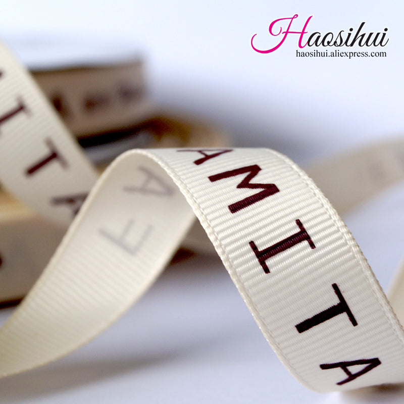 Free design 3/4''(19mm) grosgrain ribbon printed brand logo discount wedding favors for personalized wedding favors 100yards/lot
