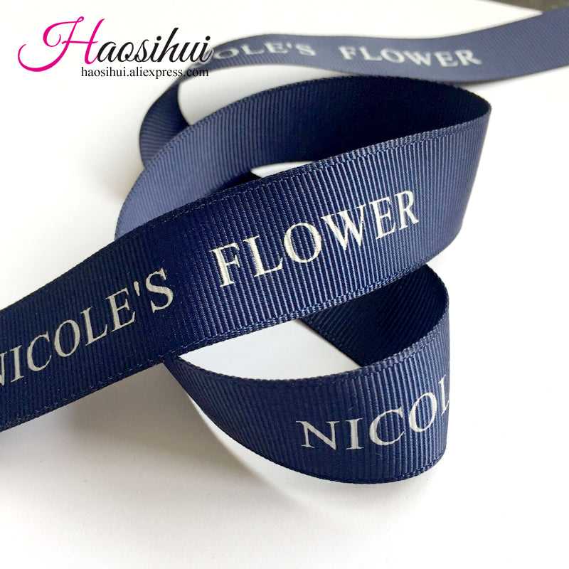 1''(26mm) Personalized Ribbons,Custom ribbon grosgrain private logo printed gift package decoration ribbons 100yards/lot