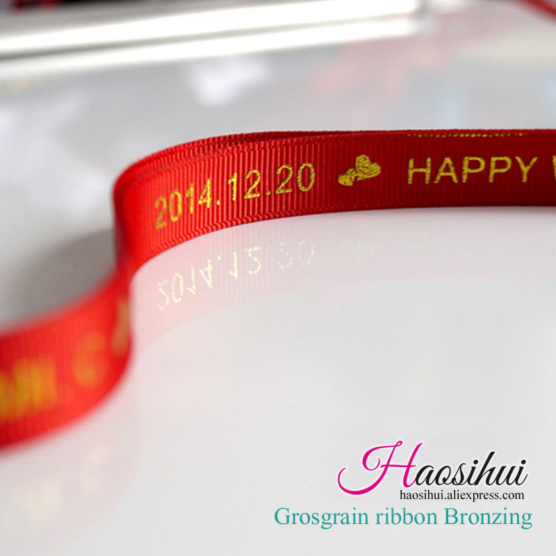 7/8''(23mm) personalized ribbon happy birthday ribbon personalized with grosgrain ribbons for baby shower 100yards/lot