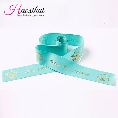 1-1/2''(39mm) personalized wedding ribbons decoration grosgrain for birthday christmas party DIY 100 yards/lot