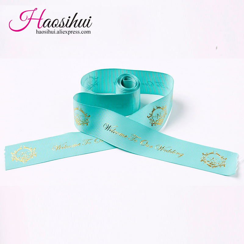 3/4''(19mm) personalized ribbon with names on it for a wedding brand ribbon with a your own logo baby shower 100yards/lot