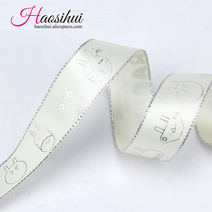 7/8''(23mm) custom wire edge Glitter ribbon for wedding name favors printing your logo event decoration and gift 100yards/lot