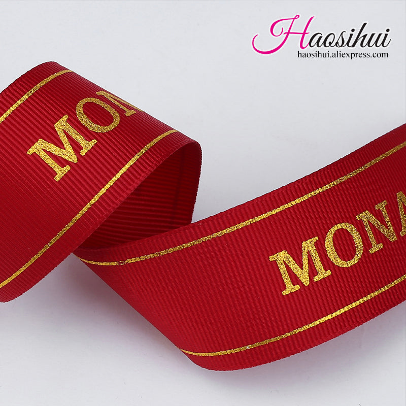 1-1/4''(32mm) High quality personalized wedding ribbons and bows party supplies wedding decoration brand ribbon logo 100yard/lot