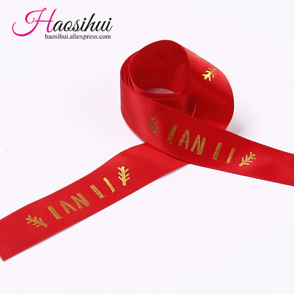 1''(26mm) Hot Sell printed satin ribbon personalized baby shower ribbon and Wedding ribbon for sale 100yard/lot