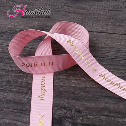 1''(26mm) personalized baby shower ribbons for favors grosgrain ribbons gift packaging christmas party decoration 100yards/lot