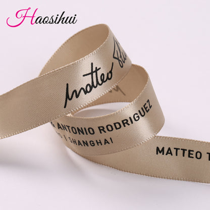 Free design 1/2''(13mm) Custom Logo DIY satin ribbon Wedding & Personalized packing and marriage customize logo ribbon