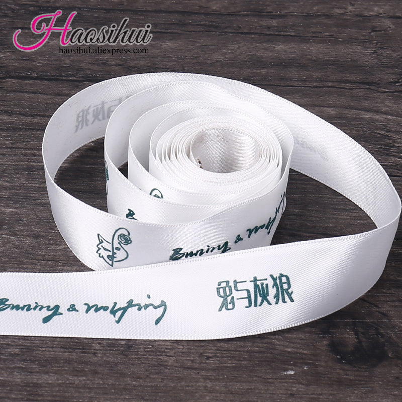 1''(26mm) customized Polyester stain ribbon and wedding ribbons personalized packaging decoration 100 yard/lot