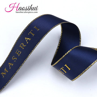 7/8''(23mm) custom wire edge Glitter ribbon for wedding name favors printing your logo event decoration and gift 100yards/lot