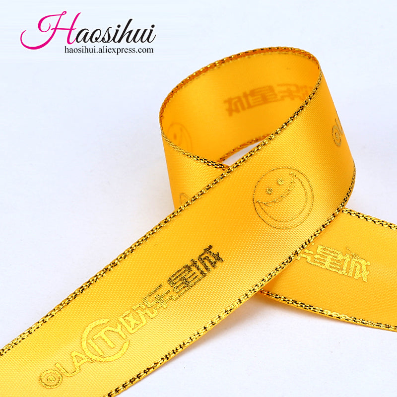 7/8''(23mm) custom wire edge Glitter ribbon for wedding name favors printing your logo event decoration and gift 100yards/lot