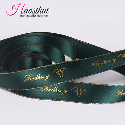 7/8''(23mm) custom wire edge Glitter ribbon for wedding name favors printing your logo event decoration and gift 100yards/lot